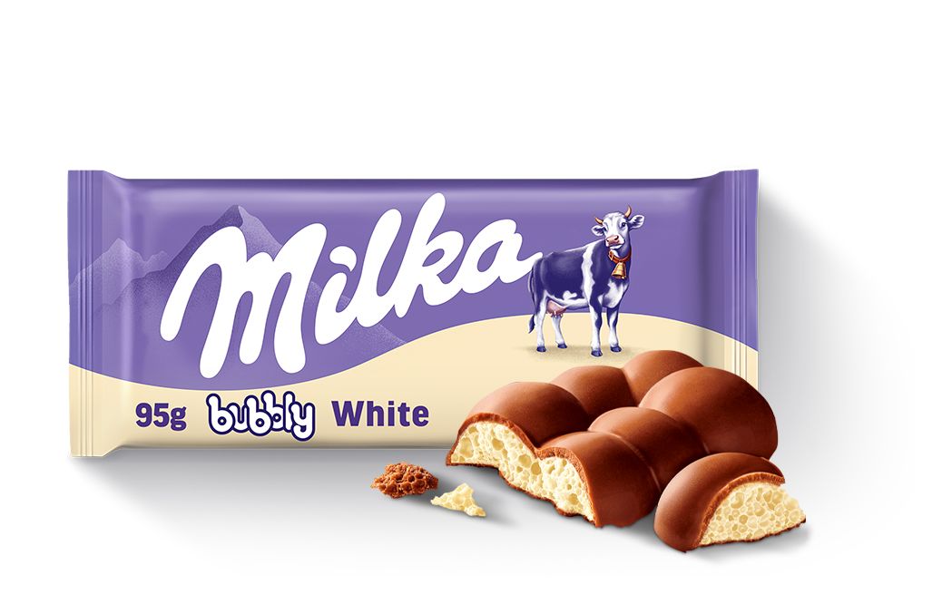 Milka czekolada mleczna Bubbly Milk & White 95 g