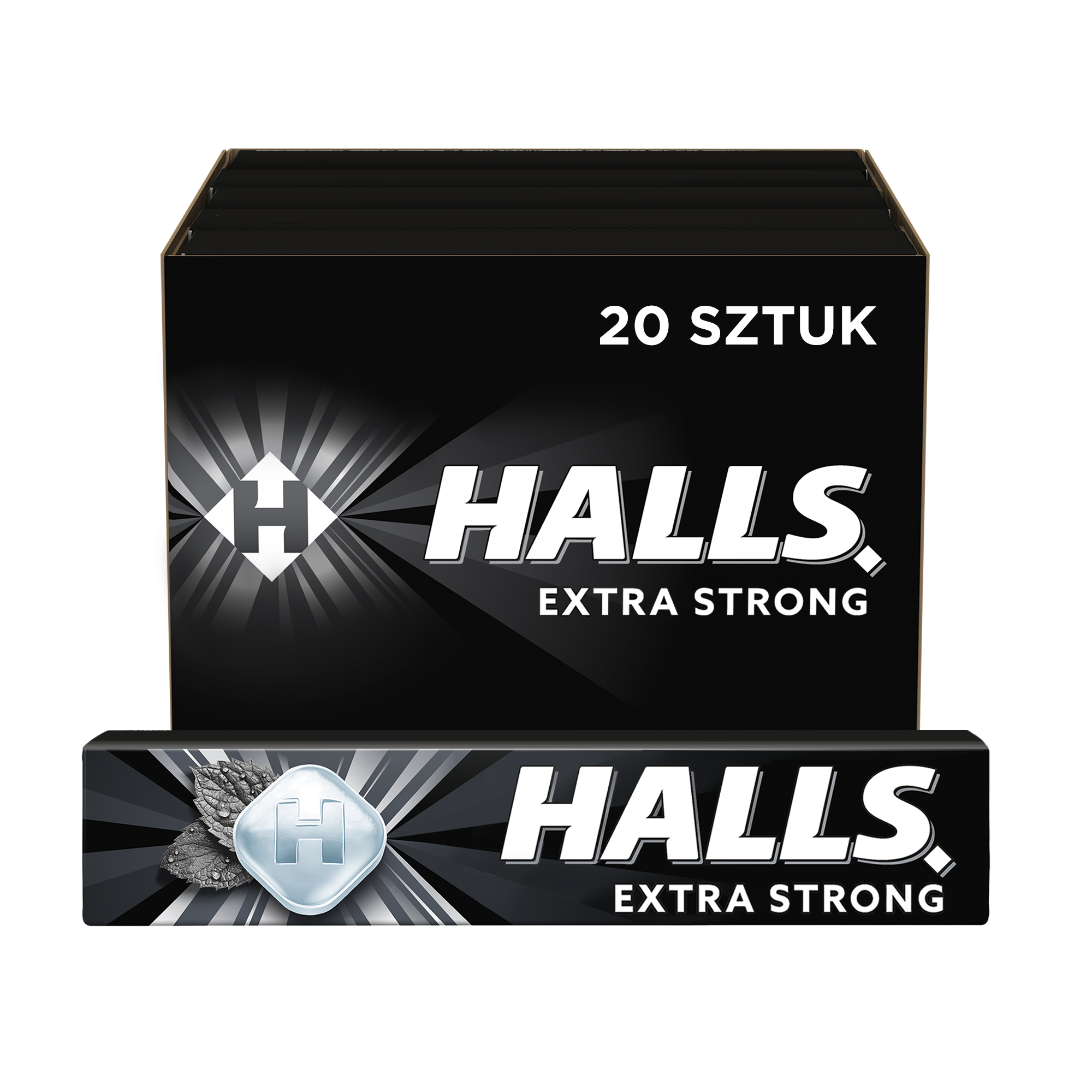 Halls Extra Strong Cukierki 33,5 g Display x20