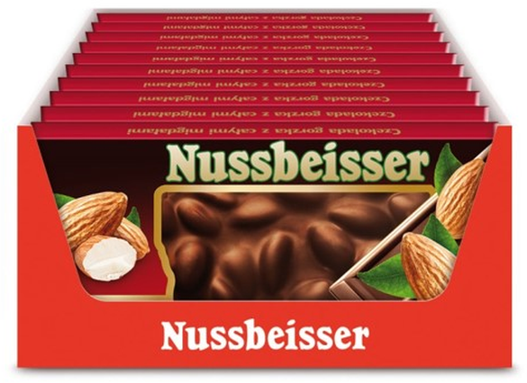 Nussbeisser czekolada gorzka z migdałami Opakowanie 100 g x 20 szt