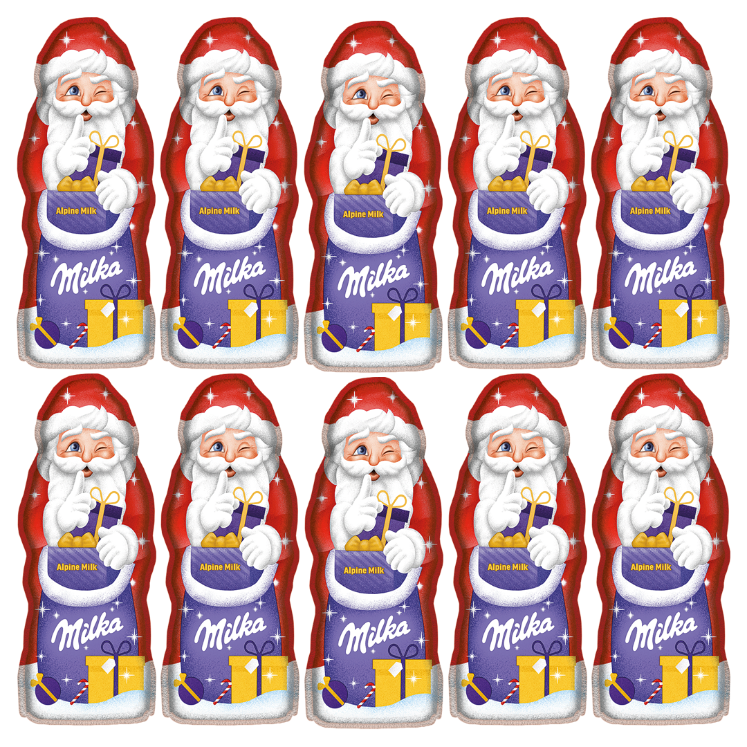 Milka zestaw Mikołajów Świątecznych na święta mleczna czekolada 90g x 10