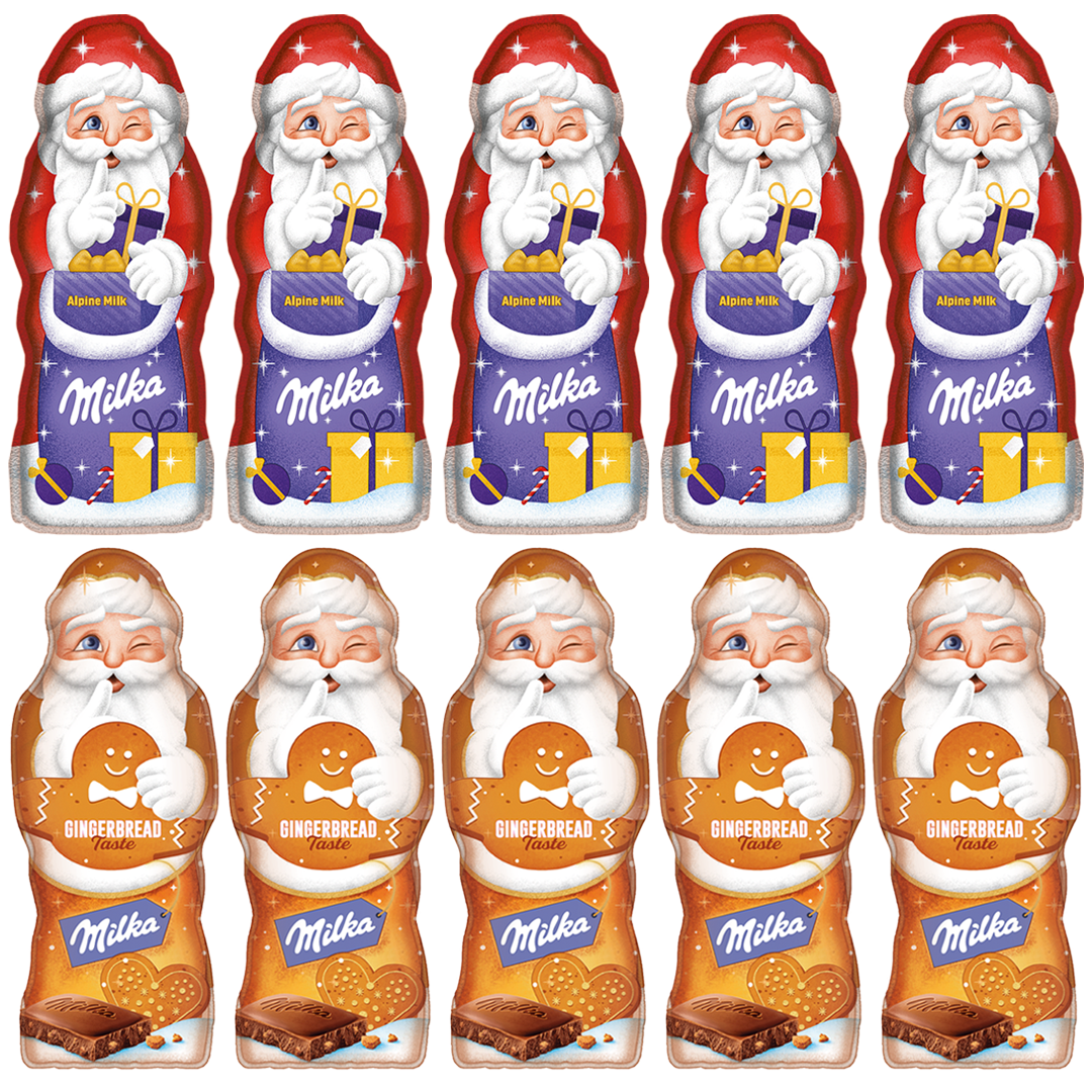 Milka zestaw Mikołajów Świątecznych mix na święta czekolada piernik 10 szt.