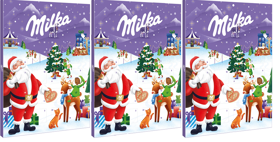 Kalendarz adwentowy Milka 90g na Święta x 3