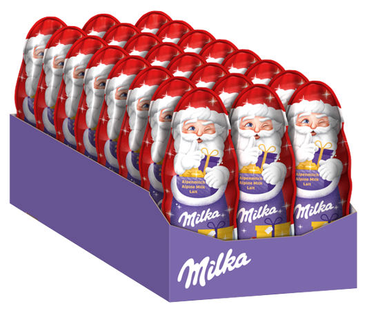 Mikołaj z czekolady Milka duży na Święta x 14