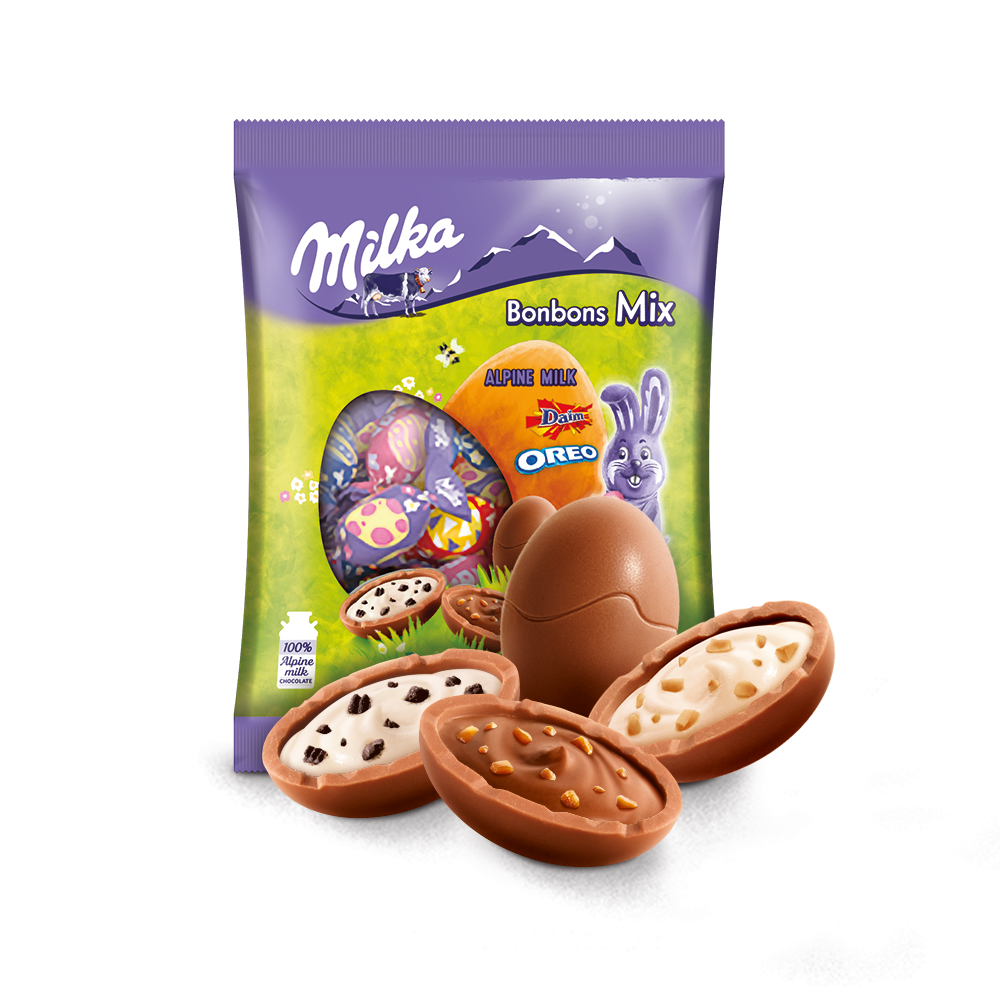 Milka Bonbon Mix jajka czekoladowe Wielkanoc 132g